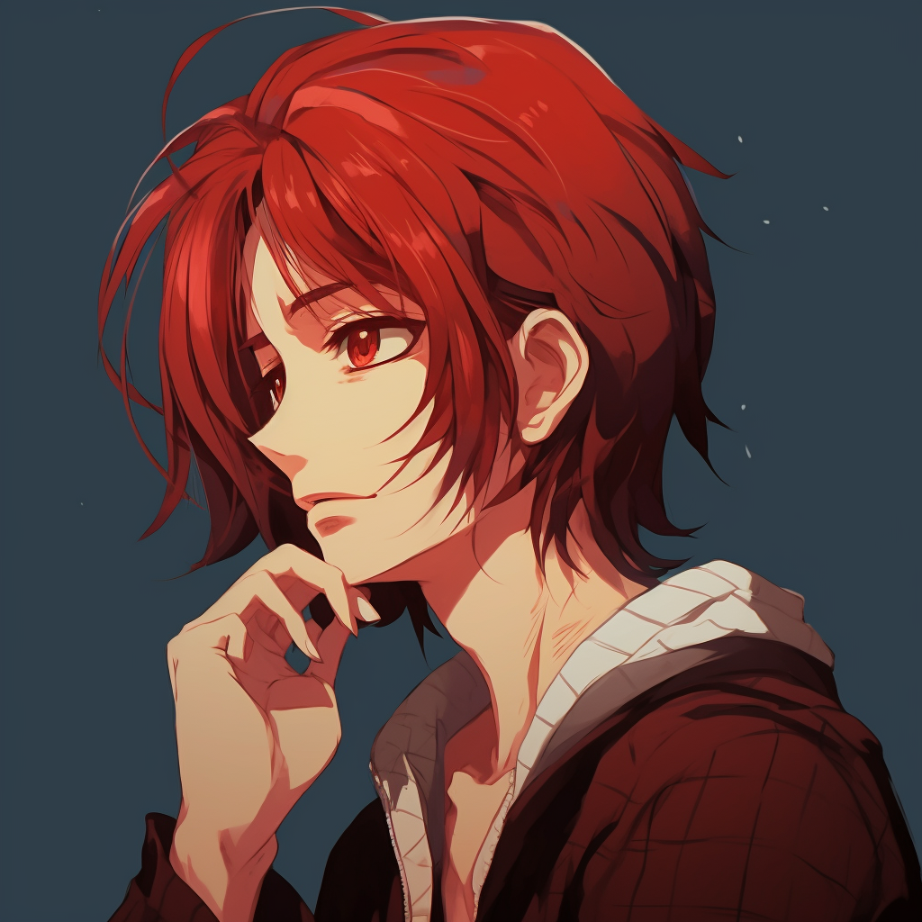 Detailed image of Shanks featuring his scarred left eye and red hair. red anime pfp for boys