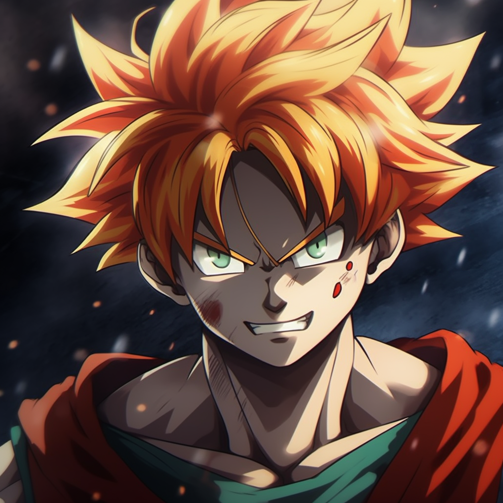 Trunks from Dragon Ball Z with his sword, vivid colors and energetic pose. popular anime characters pfp