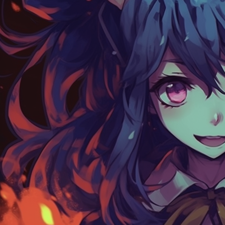 Two characters, one dressed as a grim reaper and the other as a ghost, cool tones and cartoonish style. halloween theme matching pfp ideas pfp for discord.