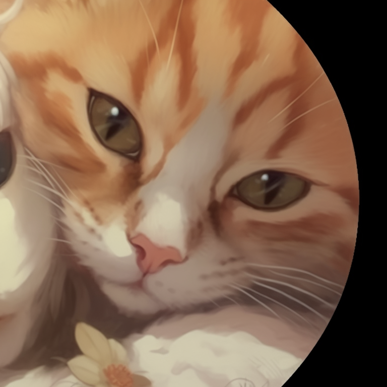 Two cat characters in dreamy pastel colors, gazing at each other. cute cat matching pfp trends pfp for discord.