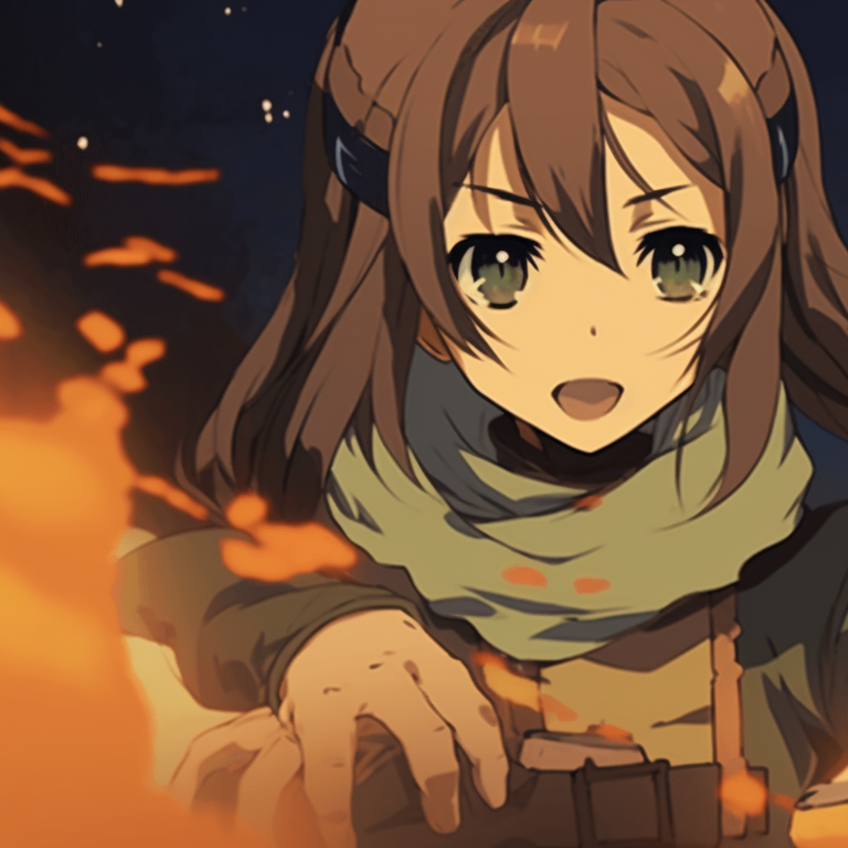 Close-up of two characters, artful brush strokes detailing their features and emotions. matching pfp gif for loved ones pfp for discord.