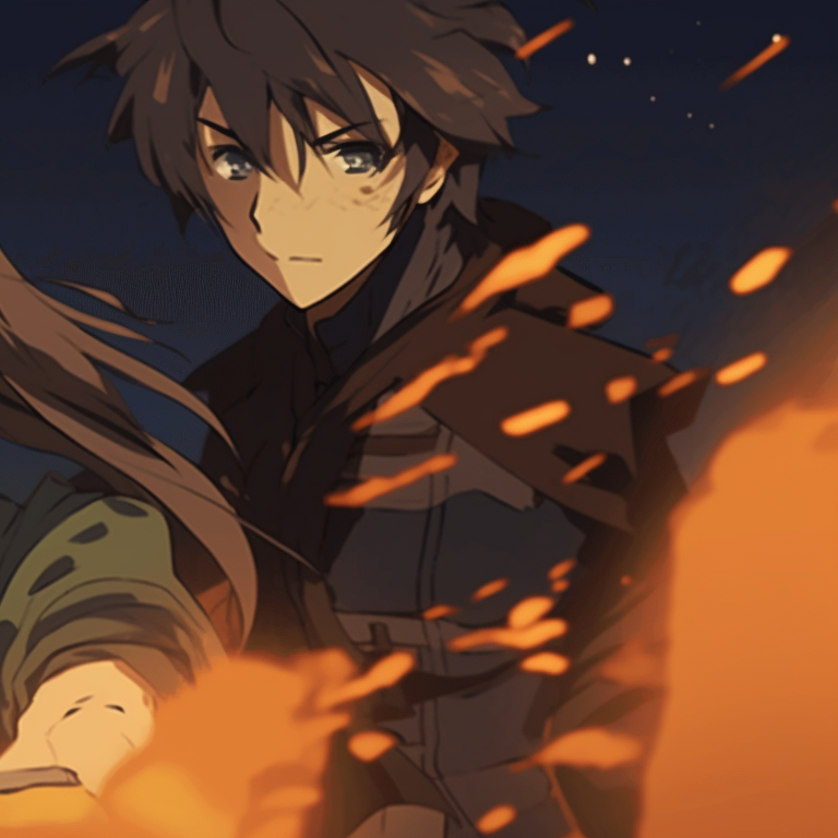 Close-up of two characters, artful brush strokes detailing their features and emotions. matching pfp gif for loved ones pfp for discord.