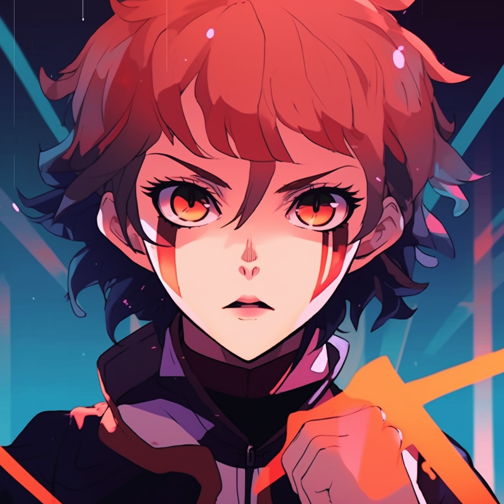Anime character in retro art style with bold lines and vibrant colors. high quality anime pfp – aesthetic choices