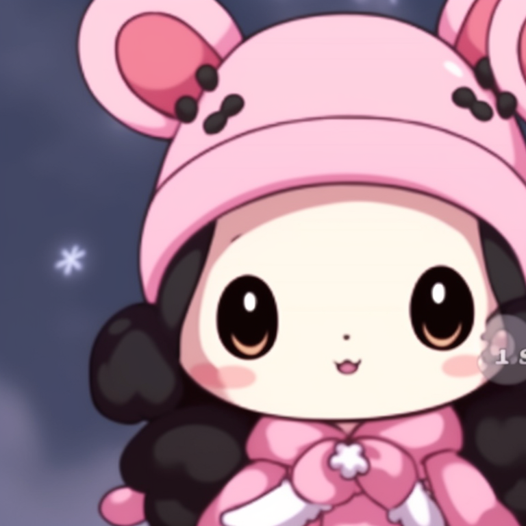 My Melody and Kuromi in reindeer outfits, playful expressions and warm colors. charming my melody and kuromi matching christmas images pfp for discord.