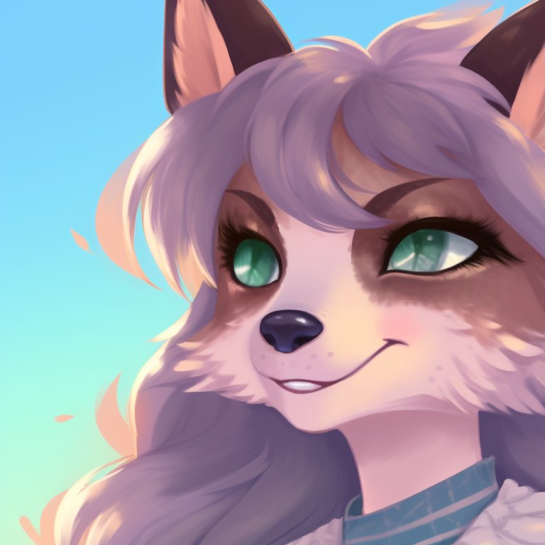 Two characters, eyes closed, expressions peaceful, colors subdued and simplified shapes. character based furry matching pfp pfp for discord.