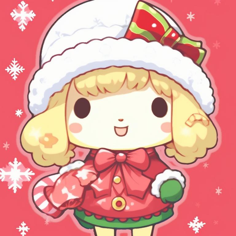 Matching profile pictures of Charmmy Kitty and Sugar, wearing bright red and white Santa hats. best matching sanrio christmas pfp for festivities pfp for discord.