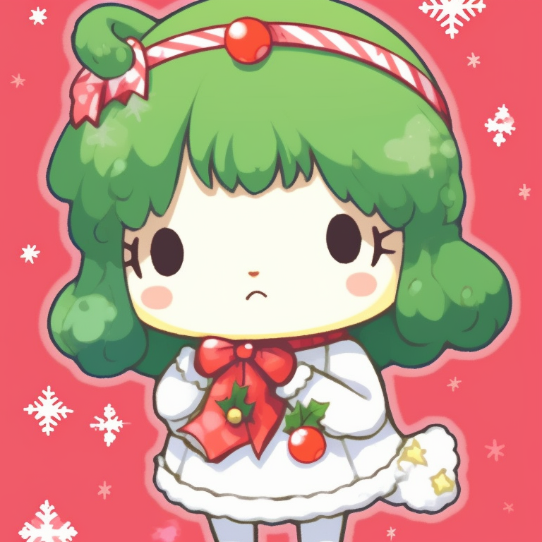 Matching profile pictures of Charmmy Kitty and Sugar, wearing bright red and white Santa hats. best matching sanrio christmas pfp for festivities pfp for discord.