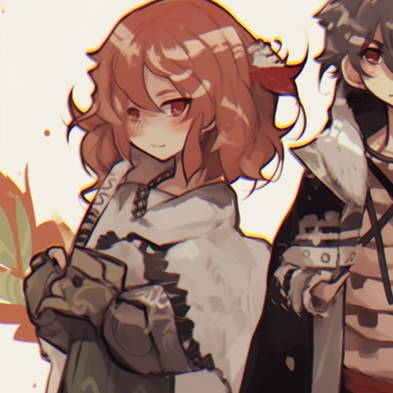 Three characters with magical features, bright highlights and pastel undertones, eyes meeting. famous matching trio pfp characters pfp for discord.