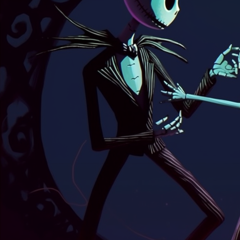 Two characters in shadow-eyed character style, vibrant color palette, standing back-to-back. creating matching pfp with nightmare before christmas halloween theme pfp for discord.