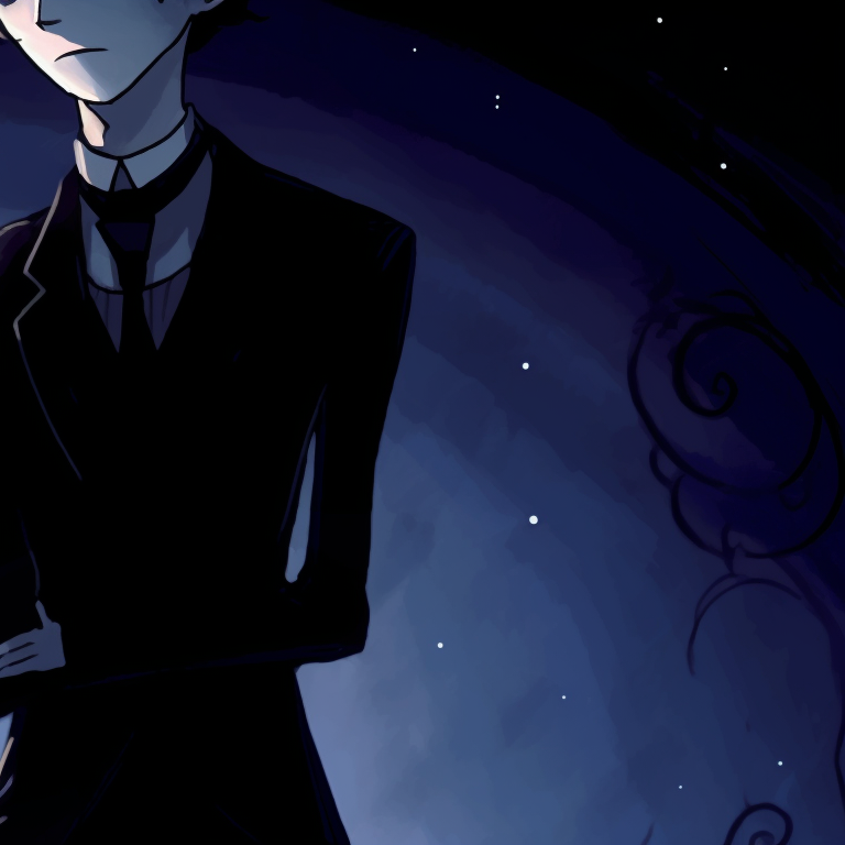 Two characters, holding hands, bold outlines and dynamic poses, amidst a desolate setting. unique corpse bride pfp pfp for discord.