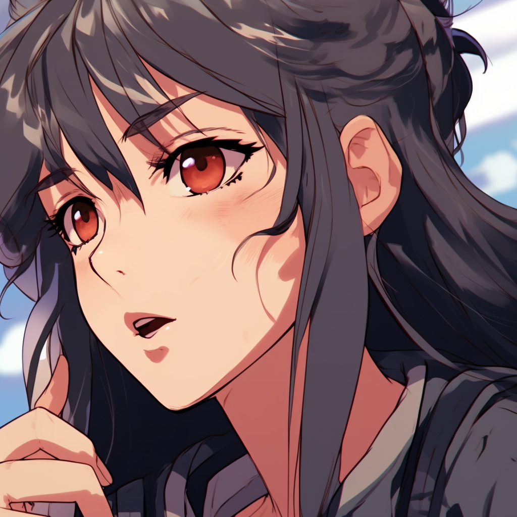 Anime character half-shrouded in shadow, mystery portrayed through lighting and shading. sus anime pfp visuals