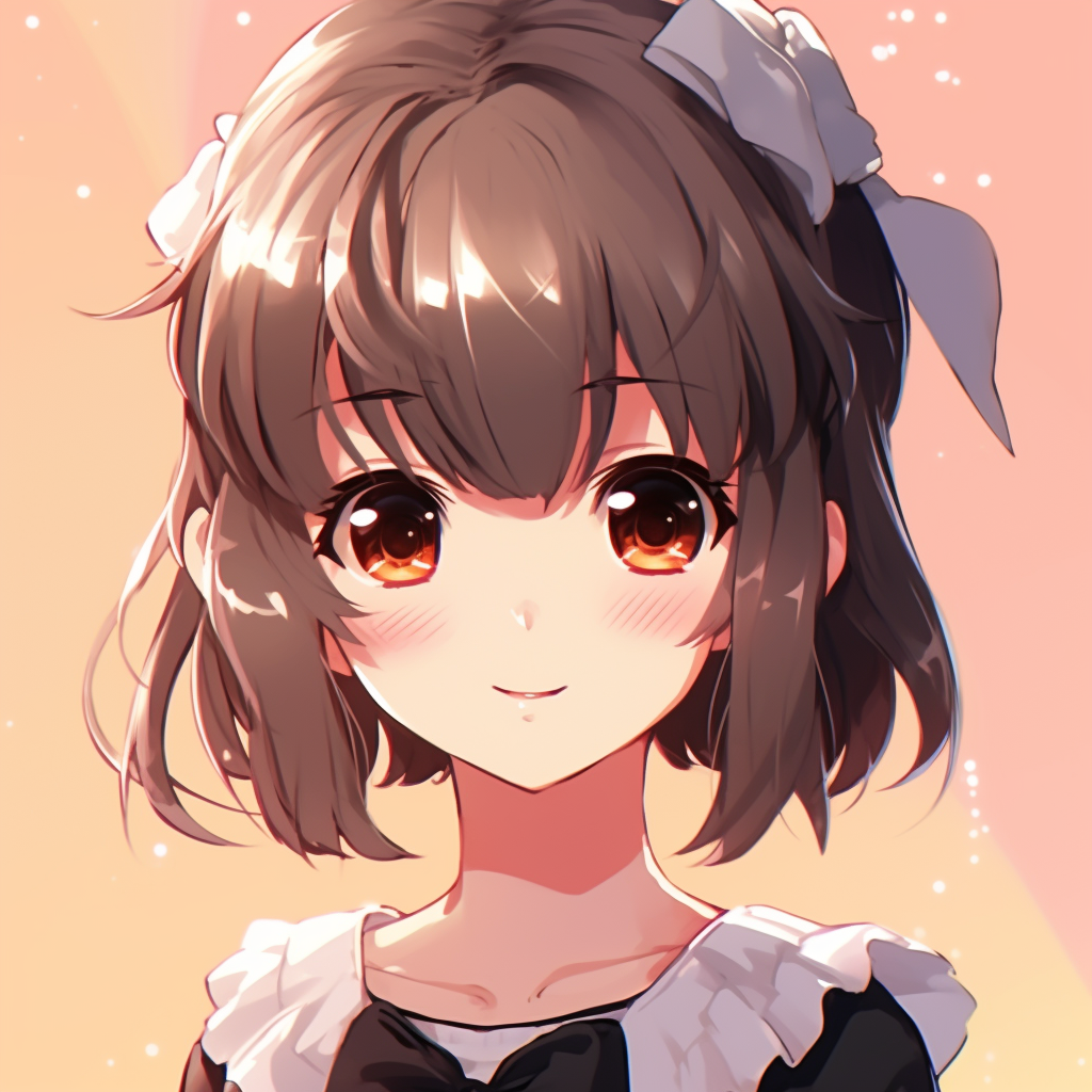 Anime girl with excessively large, sparkling eyes and an extremely kawaii appeal cute cringe anime pfp examples pfp for discord.