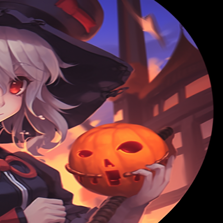 Close-up of two characters, vivid colors accentuating their festive attire. genshin inspired halloween matching pfp pfp for discord.