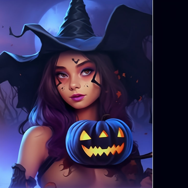 Two characters holding carved pumpkins, ambient lighting and playful grins. halloween theme matching pfp creation pfp for discord.