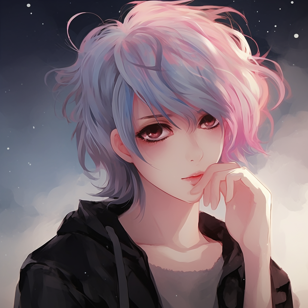 Enigmatic anime girl with cat ears, vivid colors and intricate details. unique aesthetic anime pfp