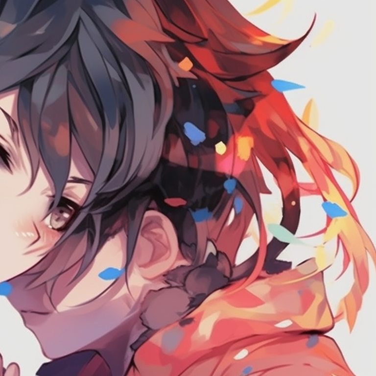 Two characters in intense expressions against a dramatic backdrop, showcasing their fortitude and shared goals. anime style pfps for best friend duo pfp for discord.