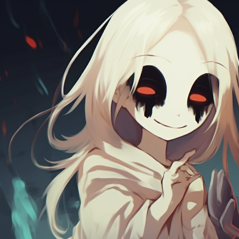 Two characters, ghoulish expressiveness and a harrowing background. ghost matching pfp halloween theme ideas pfp for discord.