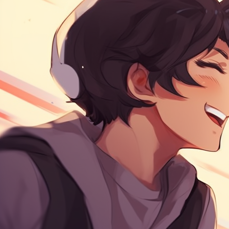 Two characters laughing, light sketchy lines and warm colors. matching pfp ideas for best friends pfp for discord.