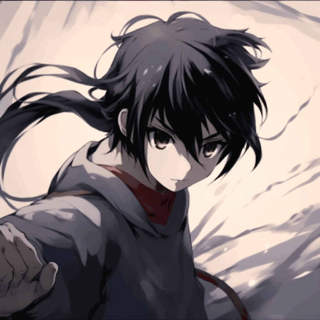 An intense gaze with enhanced glowing eyes, bright neon colors and gradient effects. anime boy pfp gif collection