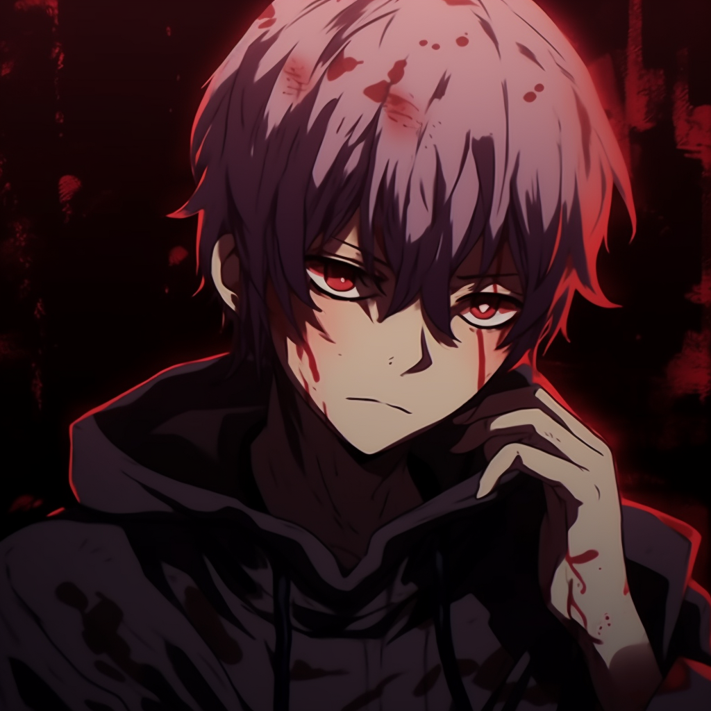 Kaneki in his ghoul form, extreme contrasts and detailed features. unique anime characters pfp