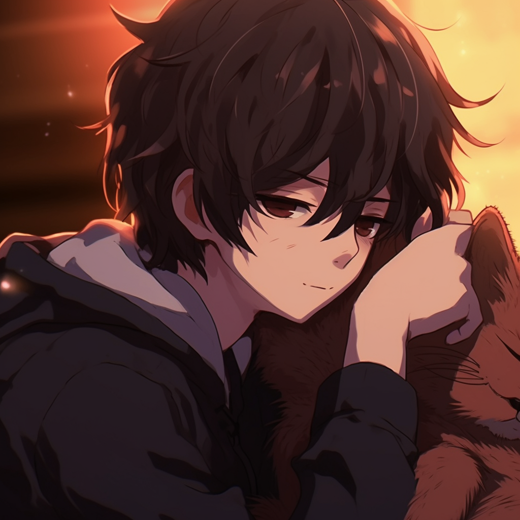 Anime character with headphones, cool color palette and a relaxed demeanor. trendy chill anime pfp collection