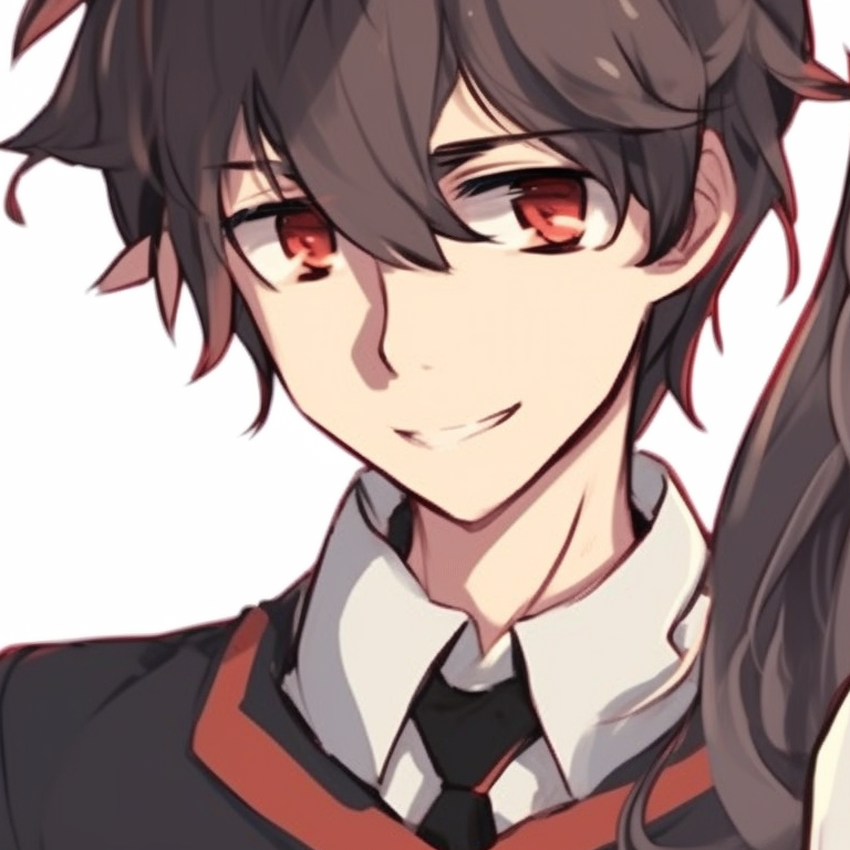 Two characters in comfortable casual wear, vibrant backdrop and shared laughter. anime best friends matching pfp concepts pfp for discord.