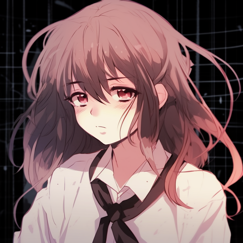 Close-up showcasing a sorrowful female schoolgirl with teardrops and soft lighting. charming sad anime pfpHD, free download