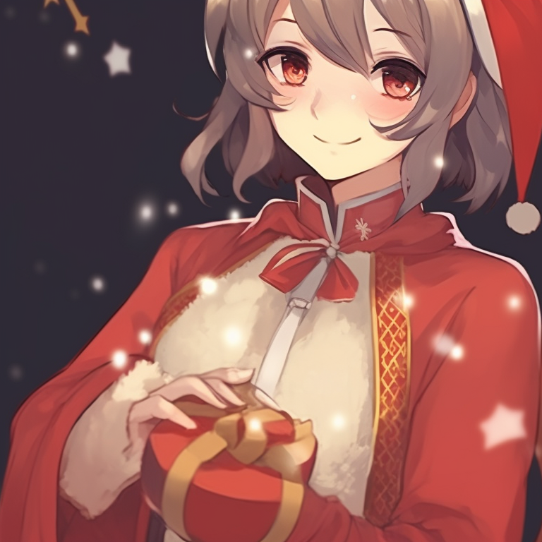 Two characters in medieval-inspired Christmas outfits, rich details and royal colors versatile christmas pfp for discord pfp for discord.