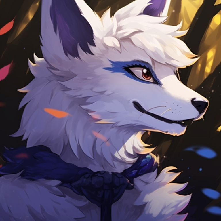 Two oppositely elemental dragons, striking contrast of hot and cold hues, as they touch snouts. artistic furry matching pfp pfp for discord.