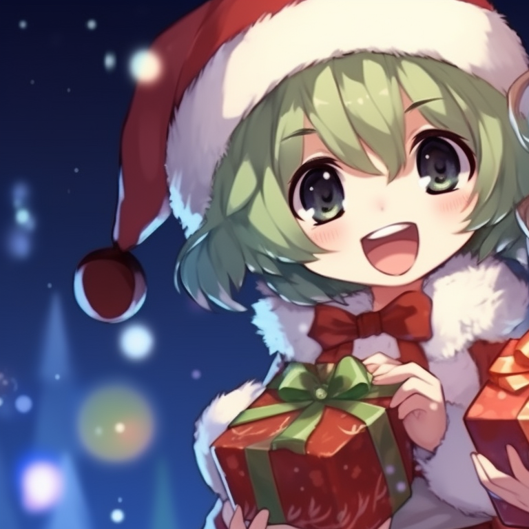 Two characters in a snow-filled scene, soft blue hues and dynamic art style, engaged in a snowball fight. cute designs for matching christmas pfp pfp for discord.