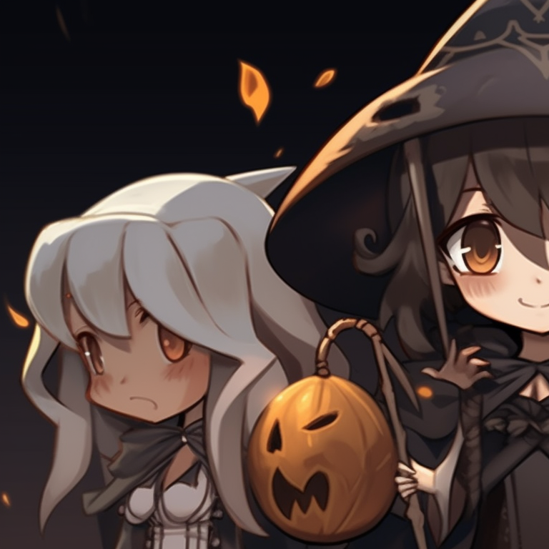 Five characters, wearing masquerade masks, in monochromatic scheme contrasted against a midnight sky backdrop. perfect halloween matching pfp for group of 5 pfp for discord.