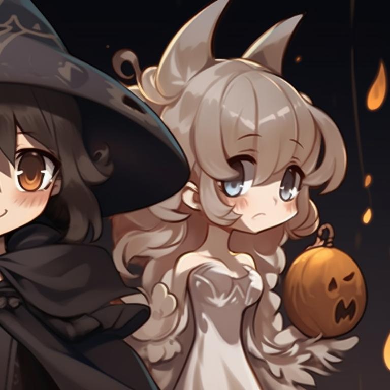 Five characters, wearing masquerade masks, in monochromatic scheme contrasted against a midnight sky backdrop. perfect halloween matching pfp for group of 5 pfp for discord.