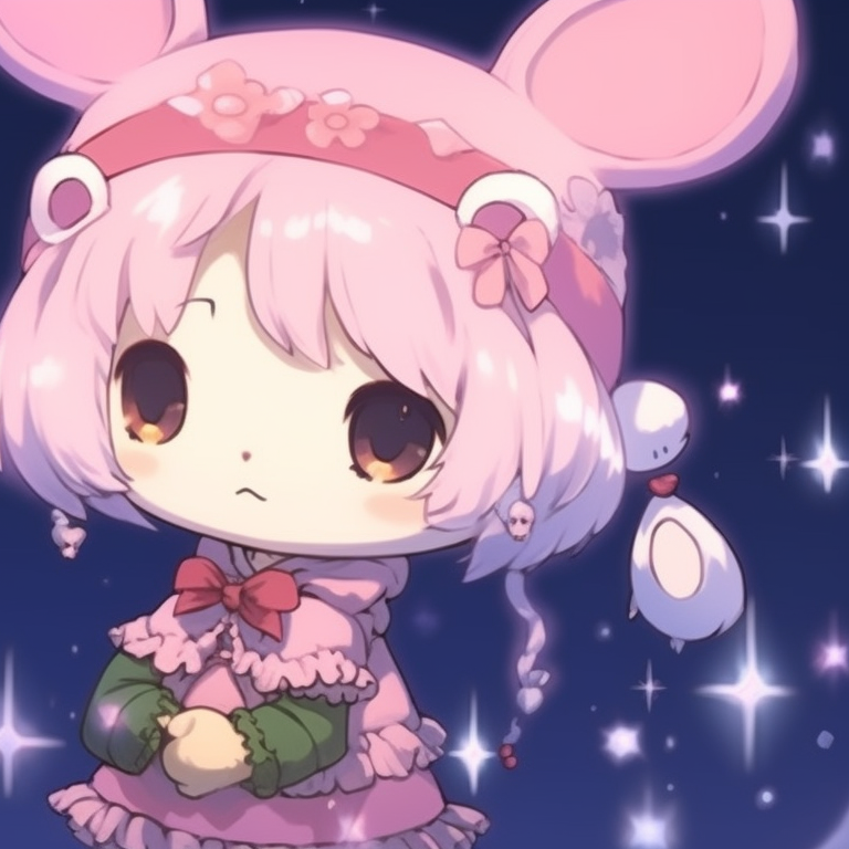 My Melody characters, soft color palette with hints of red and green, cuddling up with a hot drink. unique matching my melody pfp for christmas pfp for discord.