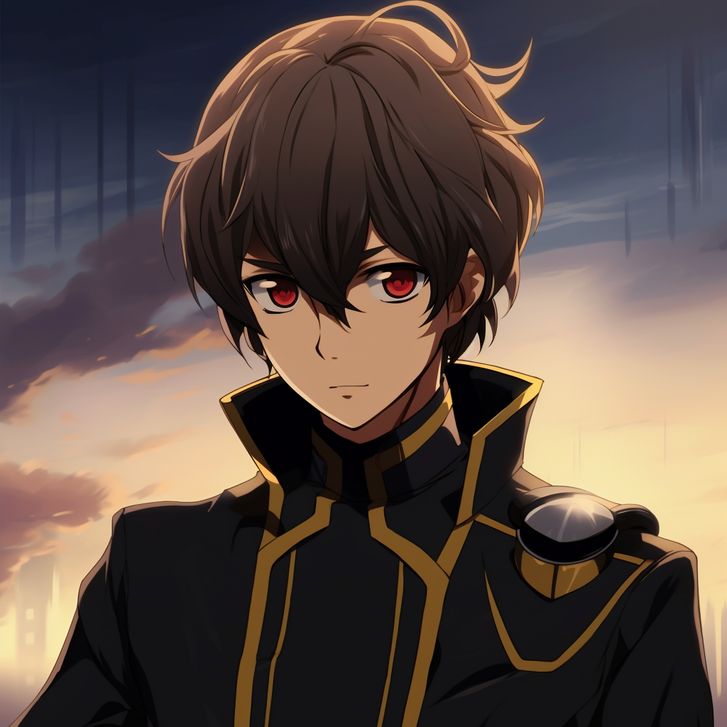 Close-up of Lelouch, intricate facial details and strong shadows. exceptional anime pfp pfp for discord.