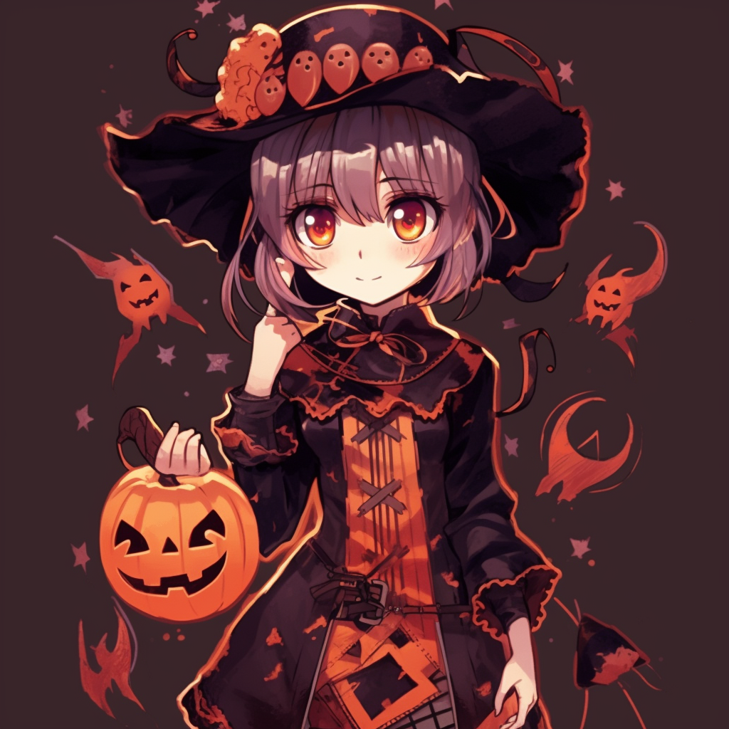 An anime girl portrayed as a vampire, with rich red tones and specific vampire details. anime girl halloween pfp