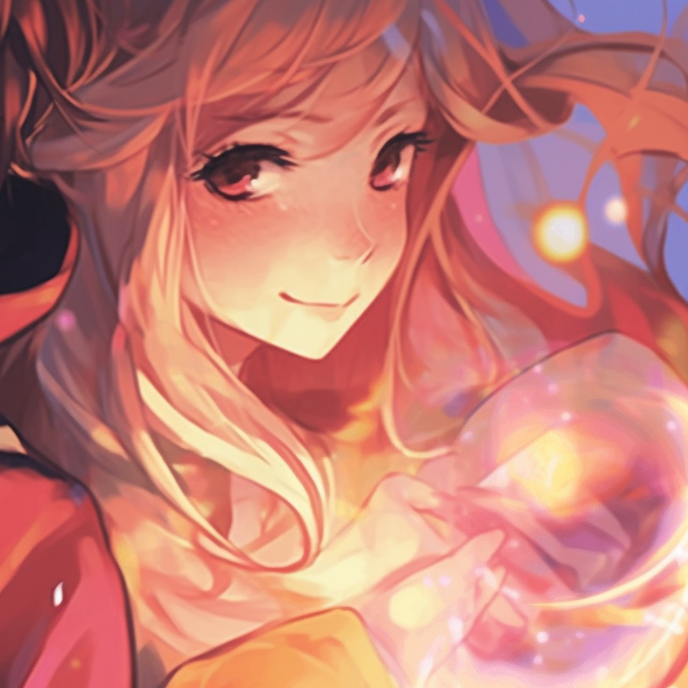 Two characters on a beach at sunset, warm tones, their silhouettes reflected on the water surface. anime couples aesthetic matching pfp pfp for discord.