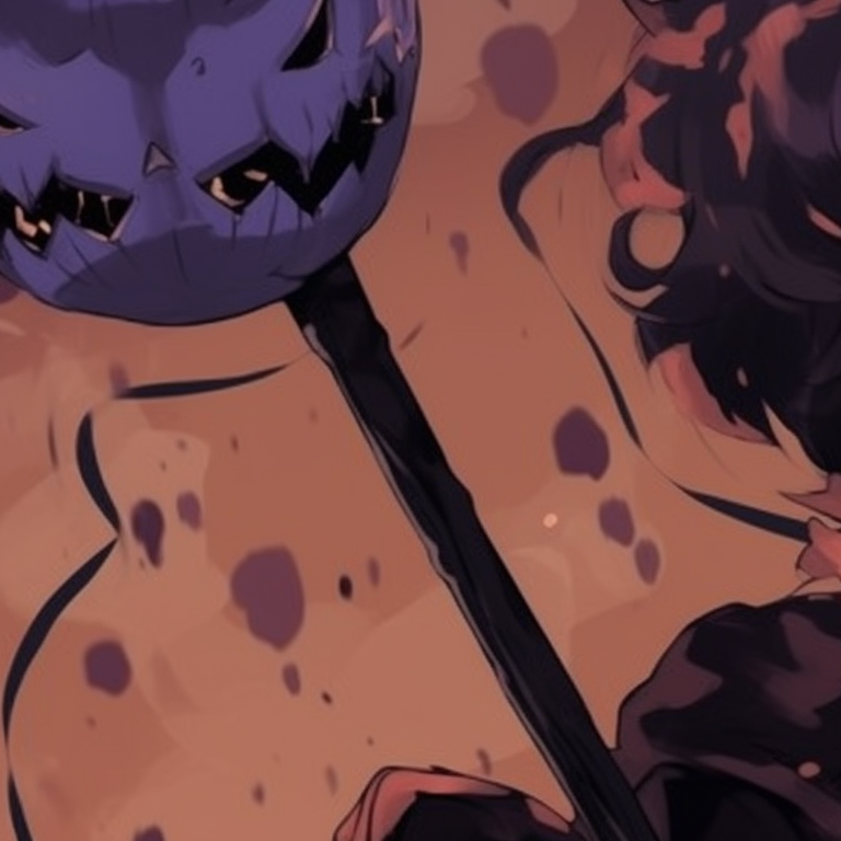 Characters under a haunting full moon, decorated with celestial tattoos, immersed in a milieu of terror. perfect matching aesthetic halloween pfp pfp for discord.