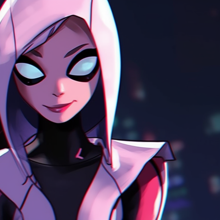 Silhouette of Gwen and Miles, prominent spider web pattern and moonlit ambience. spiderverse gwen and miles matching pfp pfp for discord.