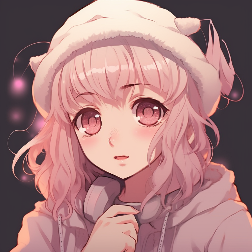 Anime girl with starlight reflected in her eyes, dreamy aesthetic with pastel colors. creating your cute anime girl pfp anime pfp