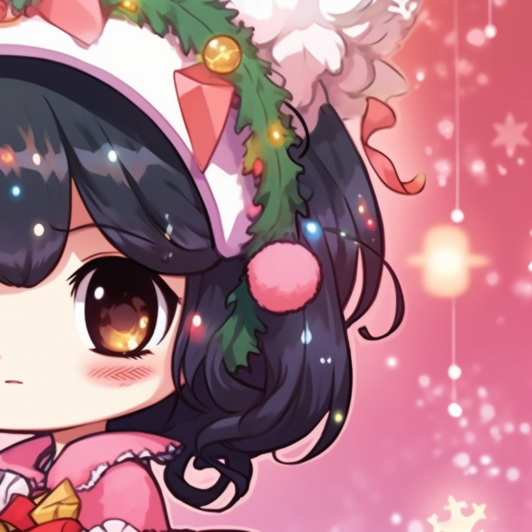Two characters under a twinkling starry sky, holiday decor and soft pastel aesthetics. unforgettable matching my melody christmas profile pictures pfp for discord.