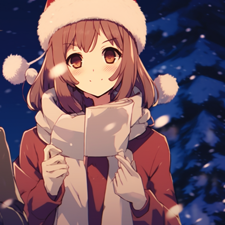 Two characters sharing a festive meal, detailed food and cozy indoor setting. dazzling matching gif christmas pfp pfp for discord.