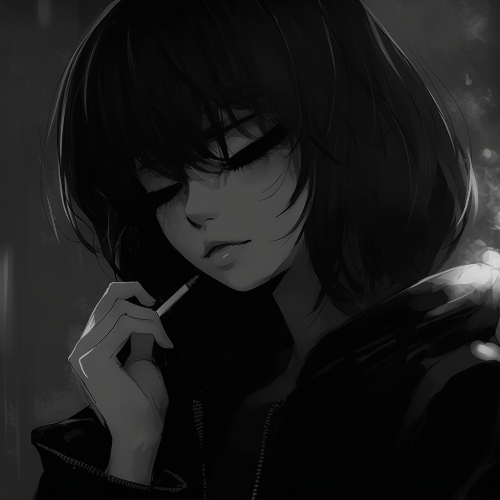 Close-up of female anime eyes, strategic use of light and shadow. anime pfp dark aesthetic for females pfp for discord.