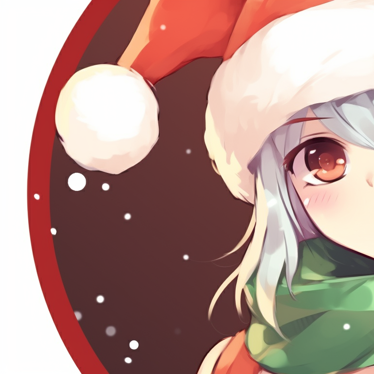 Two characters in winter attire, blue hues and snowflakes in the air. holiday inspired matching christmas discord server pfp pfp for discord.