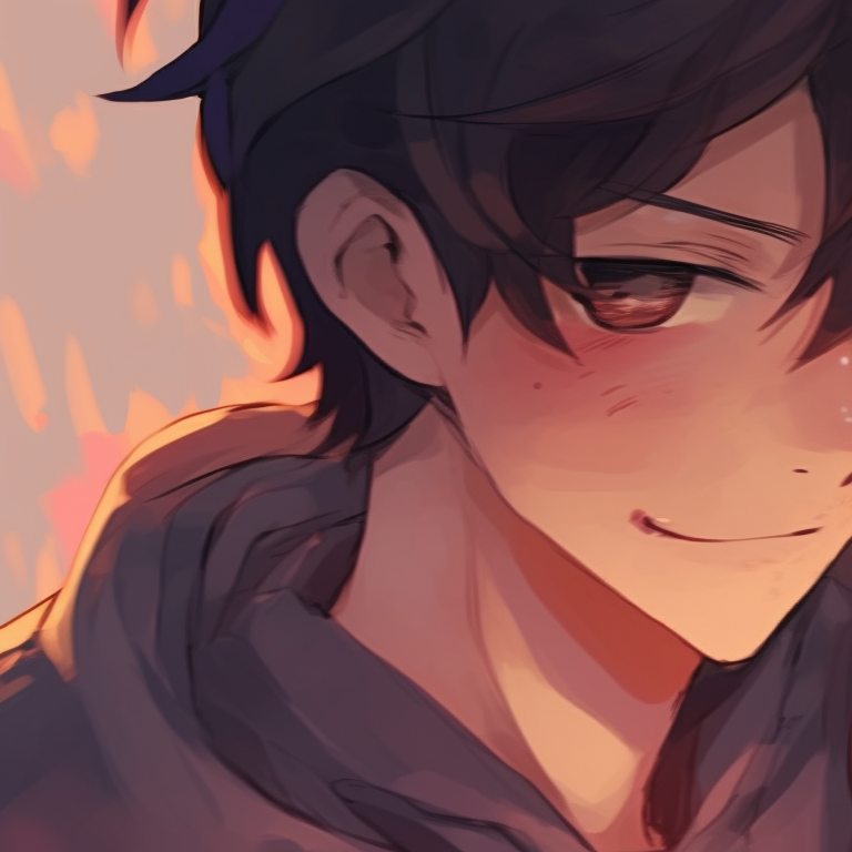 Two characters sharing an umbrella, cool color scheme and soft blending. perfect cute matching pfp for couples in love pfp for discord.