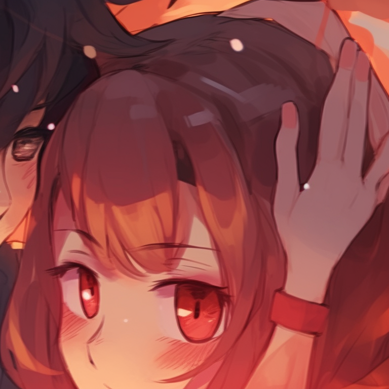 Two characters sharing an umbrella, cool color scheme and soft blending. perfect cute matching pfp for couples in love pfp for discord.