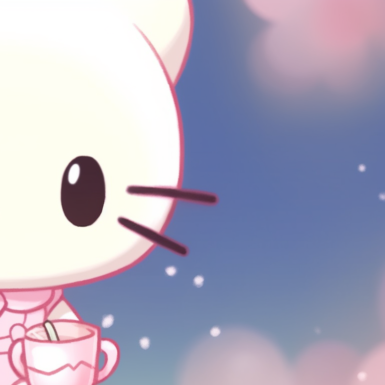 A close-up of Hello Kitty characters, showcasing sharp lines and intricate details. cute hello kitty pfp matching pfp for discord.