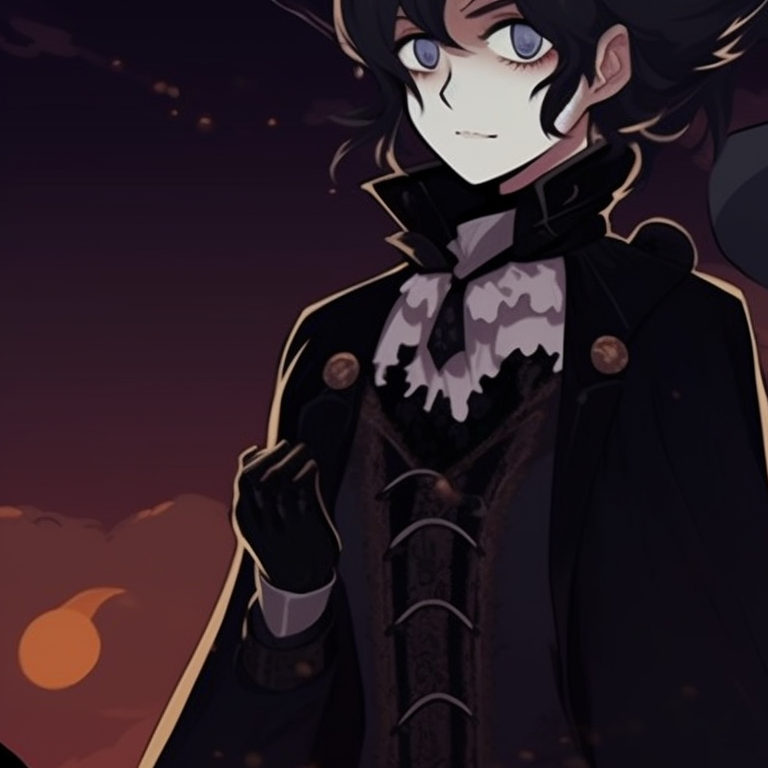 Two characters as a witch and warlock, earthy tones and magical shimmer, facing each other. spooky matching halloween themed non anime profile pictures pfp for discord.