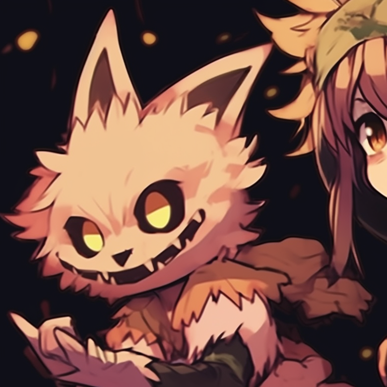 Deku and Uraraka in eerie Halloween costumes, dark colors and dripping designs. mha matching pfp halloween theme group suggestions pfp for discord.