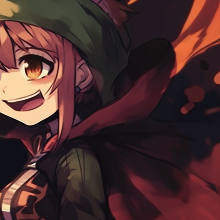 Deku and Uraraka in eerie Halloween costumes, dark colors and dripping designs. mha matching pfp halloween theme group suggestions pfp for discord.