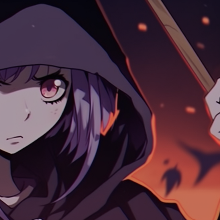 Silhouettes of two characters, backlit and creating a creepy atmosphere. spooky halloween matching pfps - sad and gloomy pfp for discord.